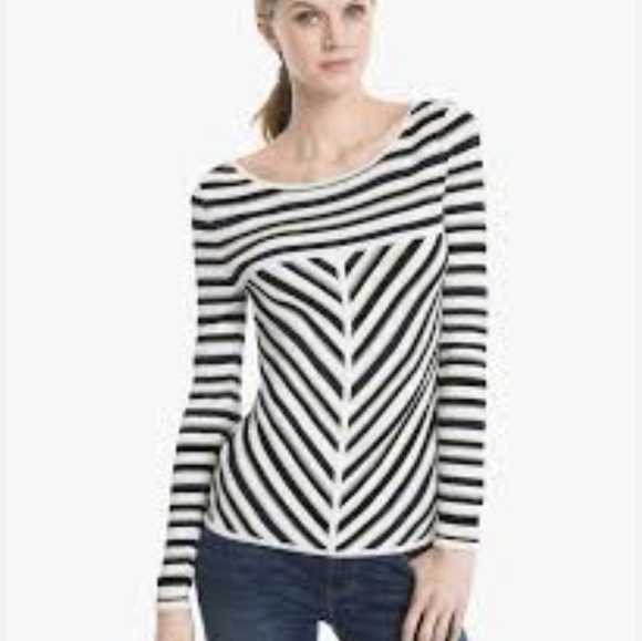 White House Black Market Seaside Stripe Pullover - Size M - Picture 1 of 9